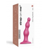 Розовая насадка Strap-On-Me Dildo Plug Beads size S - Strap-on-me - купить с доставкой в Долгопрудном