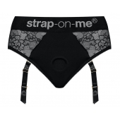 Черные трусики для насадок Diva Lingerie Harness - size S - Strap-on-me - купить с доставкой в Долгопрудном