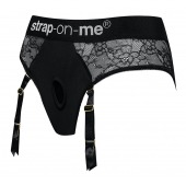 Черные трусики для насадок Diva Lingerie Harness - size M - Strap-on-me - купить с доставкой в Долгопрудном