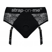 Черные трусики для насадок Diva Lingerie Harness - size M - Strap-on-me - купить с доставкой в Долгопрудном