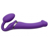 Фиолетовый безремневой вибрострапон Vibrating Bendable Strap-On - size L - Strap-on-me - купить с доставкой в Долгопрудном