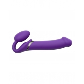 Фиолетовый безремневой вибрострапон Silicone Bendable Strap-On - size XL - Strap-on-me - купить с доставкой в Долгопрудном
