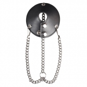 Утяжка для мошонки из искусственной кожи с цепочками PARACHUTE BALL STRETCHER - BlueLine - купить с доставкой в Долгопрудном