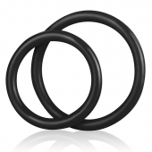 Набор из двух черных силиконовых колец разного диаметра SILICONE COCK RING SET - BlueLine - в Долгопрудном купить с доставкой