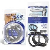 Двойное кольцо выносливости на пенис DUAL STAMINA RING - BlueLine - в Долгопрудном купить с доставкой