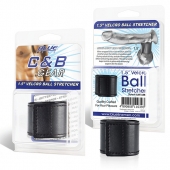 Хомут-утяжка для мошонки из искусственной кожи на липучке VELCRO BALL STRETCHER- 4 см. - BlueLine - в Долгопрудном купить с доставкой