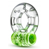 Зеленое эрекционное виброкольцо Arouser Vibrating C-Ring - Blush Novelties - в Долгопрудном купить с доставкой