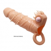 Телесная удлиняющая вибронасадка Penis Sleeve Connor - 17 см. - Baile - в Долгопрудном купить с доставкой