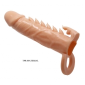 Телесная удлиняющая насадка Penis Sleeve Emmitt - 17 см. - Baile - в Долгопрудном купить с доставкой