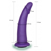 Фиолетовая гладкая изогнутая насадка-плаг - 17 см. - LOVETOY (А-Полимер) - купить с доставкой в Долгопрудном