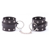 Черные кожаные оковы с люверсами - Crazy Handmade - купить с доставкой в Долгопрудном