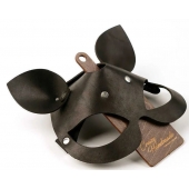 Черная кожаная маска  Кошка  с маленькими ушками - Crazy Handmade - купить с доставкой в Долгопрудном