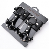Черные наручники с креплением на кисть руки - Crazy Handmade - купить с доставкой в Долгопрудном