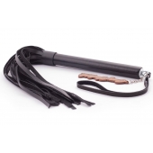 Черная кожаная плеть  Индиго  - 50 см. - Crazy Handmade - купить с доставкой в Долгопрудном