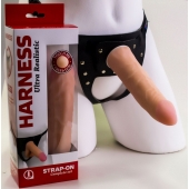 Страпон Харнесс из трусиков и насадки-фаллоса - 17,5 см. - LOVETOY (А-Полимер) - купить с доставкой в Долгопрудном