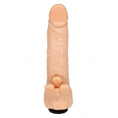 Телесная гелевая насадка-фаллос с клиторальными лепестками - 18,5 см. - LOVETOY (А-Полимер) - купить с доставкой в Долгопрудном