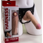 Страпон Harness из двух предметов: трусики с плугом и насадка-фаллос - 17 см. - LOVETOY (А-Полимер) - купить с доставкой в Долгопрудном