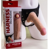 Страпон Harness из двух предметов: регулируемые трусики и насадка-фаллос - 17,5 см. - LOVETOY (А-Полимер) - купить с доставкой в Долгопрудном