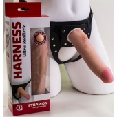 Реалистичный страпон Harness из трусиков и насадки-фаллоса - 18,5 см. - LOVETOY (А-Полимер) - купить с доставкой в Долгопрудном