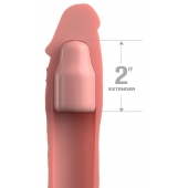Телесная насадка-удлинитель 2 Inch Silicone X-tension with Strap - 20,3 см. - Pipedream - в Долгопрудном купить с доставкой