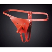 Красные кожаные универсальные трусики со штырьком для насадок - Sitabella - купить с доставкой в Долгопрудном