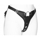 Черный женский пояс с вагинальной пробкой - LOVETOY (А-Полимер) - купить с доставкой в Долгопрудном