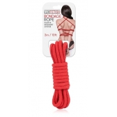 Красная хлопковая веревка для связывания - 3 м. - Lux Fetish - купить с доставкой в Долгопрудном