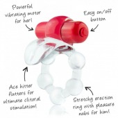 Виброкольцо с язычком и красным виброэлементом Overtime - Screaming O - в Долгопрудном купить с доставкой