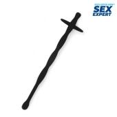 Черный силиконовый уретральный стимулятор - 15 см. - Sex Expert - купить с доставкой в Долгопрудном