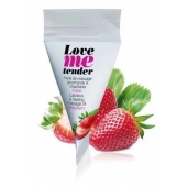 Съедобное согревающее массажное масло Love Me Tender Strawberry с ароматом клубники - 10 мл. - Love to Love - купить с доставкой в Долгопрудном
