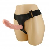 Гладкий фаллоимитатор с крупной головкой на ремешках - 19,7 см. - Baile - купить с доставкой в Долгопрудном