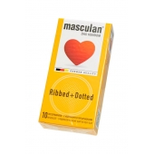 Презервативы с колечками и пупырышками Masculan Ribbed+Dotted - 10 шт. - Masculan - купить с доставкой в Долгопрудном