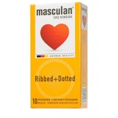 Презервативы с колечками и пупырышками Masculan Ribbed+Dotted - 10 шт. - Masculan - купить с доставкой в Долгопрудном