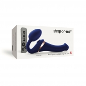Синий безремневой страпон Multi Orgasm Size S с клиторальной стимуляцией - Strap-on-me - купить с доставкой в Долгопрудном