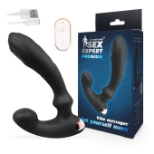 Черный вибромассажер простаты Sex Expert - 14,5 см. - Sex Expert - в Долгопрудном купить с доставкой