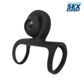 Черная вибронасадка на пенис Sex Expert - Sex Expert - в Долгопрудном купить с доставкой