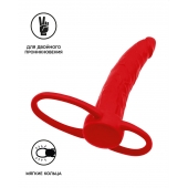 Красная насадка на пенис для двойного проникновения Black Red - 16,5 см. - ToyFa - купить с доставкой в Долгопрудном