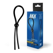 Черное силиконовое лассо с шариком для утяжки - Sex Expert - в Долгопрудном купить с доставкой