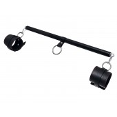 Черная распорка для ног с кожаными манжетами - Pecado - купить с доставкой в Долгопрудном