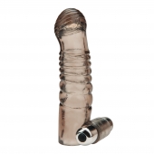 Дымчатая насадка на пенис с вибрацией  Vibrating Penis Enhancing Sleeve Extension - 13,3 см. - BlueLine - в Долгопрудном купить с доставкой