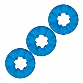 Комплект из трех голубых эрекционных колец 3-Pack Ribbed Rider Cock Ring Set - BlueLine - в Долгопрудном купить с доставкой