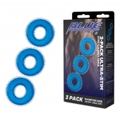 Комплект из трех голубых колец для эрекции 3-Pack Ultra-Stim Stretch Cock Rings - BlueLine - в Долгопрудном купить с доставкой
