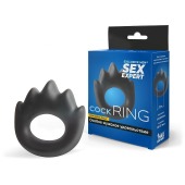 Черное эрекционное кольцо в форме пламени - Sex Expert - в Долгопрудном купить с доставкой