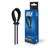 Черный ремень-лассо для усиления эрекции - Sex Expert - в Долгопрудном купить с доставкой