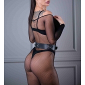 Черный кожаный пояс Sex Game - БДСМ Арсенал - купить с доставкой в Долгопрудном