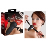 Чёрный силиконовый кляп-фаллос Bad Kitty - Orion - купить с доставкой в Долгопрудном
