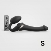 Черный безремневой страпон Multi Orgasm Size S с клиторальной стимуляцией - Strap-on-me - купить с доставкой в Долгопрудном