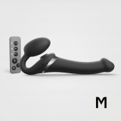 Черный безремневой страпон Multi Orgasm Size M с клиторальной стимуляцией - Strap-on-me - купить с доставкой в Долгопрудном