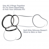 Набор из трех черных эрекционных колец Silicone 3-Ring Stamina Set - Pipedream - в Долгопрудном купить с доставкой