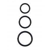 Набор из трех черных эрекционных колец Silicone 3-Ring Stamina Set - Pipedream - в Долгопрудном купить с доставкой